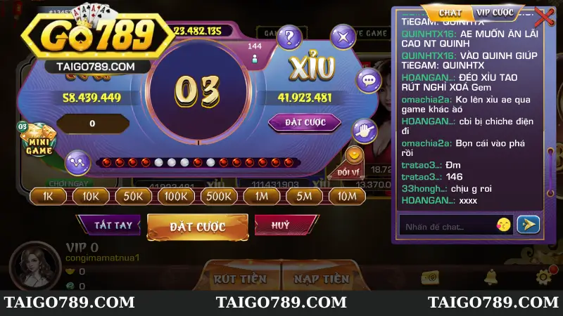 Cách chơi tài xỉu Go789 đơn giản và dễ dàng