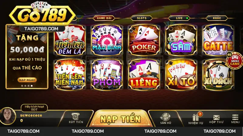 Cổng game Go789 với list game bài đổi thưởng đỉnh cao