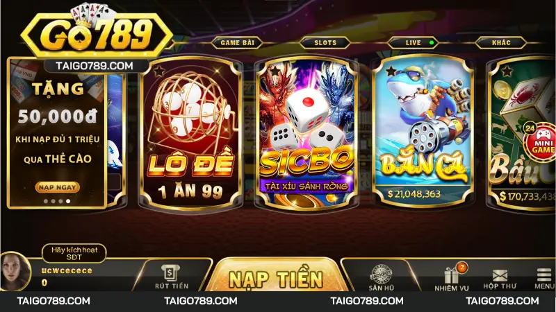 Sảnh cược lô đề hấp dẫn tỷ lệ thưởng 1 ăn 900 tại Go789